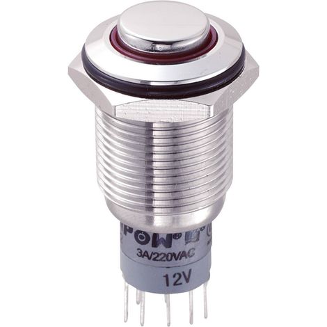 TRU COMPONENTS 701873 LAS2GQH-22ZE/R/12V/S/P Interruttore antivandalo 250 V/AC 3 A 2 x On / On Permanente Rosso 1 pz. (1/3)