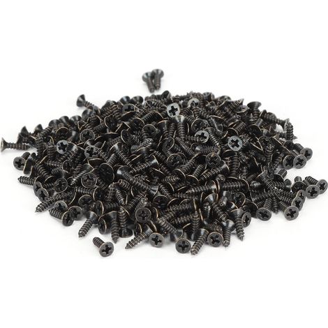 500 vis autotaraudeuses en fer antique, tête Phillips, pour portes et fenêtres, 2 x 8 (1/5)