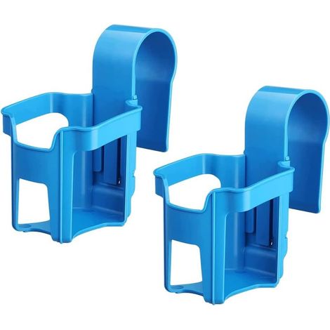 Juego de 2 portavasos de plástico para piscinas - Accesorio multifuncional para piscinas - Se adapta a la mayoría de las piscinas (azul Ephemeris) (1/5)