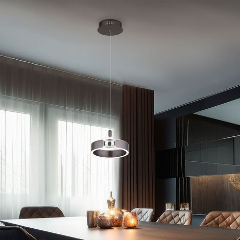 Hängelampe Pendellampe Esstischleuchte Glaskristall bronze gebürstet LED H 125cm