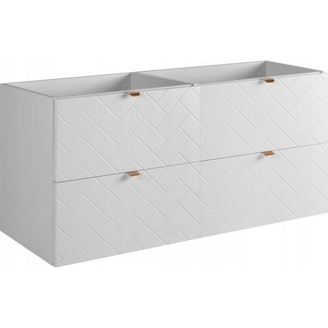 Rodan Waschbeckenunterschrank 120 cm, Weiß Matt, 46 x 120 x 60,7 cm, ohne Waschtischplatte, feuchtraumgeeignet, Badmöbel Unterschrank