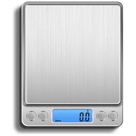 Balance Cuisine, Electronique Balance de Précision 0.1g /3kg, Petite Balance de Bijoux avec Fonction Tare et PCS, Balance Alimentaire pour Cuisson, Cuisine, café avec Plateaux