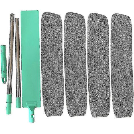 Brosse à poussière de chevet à long manche, balai à franges réutilisable en microfibre, lot de 4 (1/4)