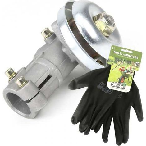 Renvoi d'angle pour débroussailleuse 9 dents + gants multi-services (1/5)