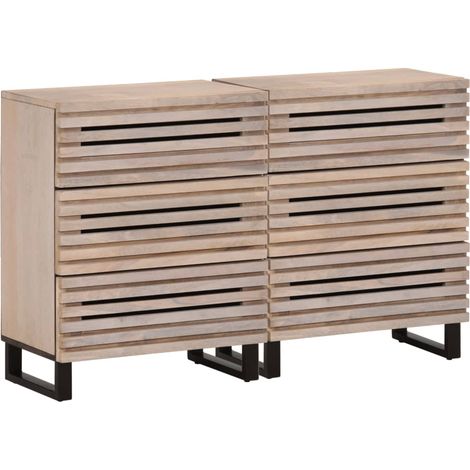 Sideboard 2 Stk. 60x34x75 cm Massivholz Mango