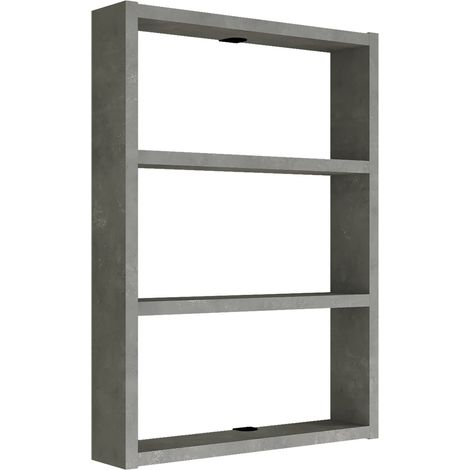Mensola da cucina a 3 livelli 60 x 43 x 9 cm effetto cemento 030006968