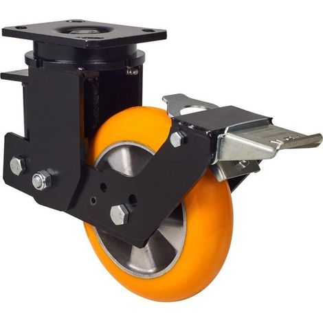 rueda giratora placa fr.10hlsbfn160-auab suspension poliur.naran.bolas balona (1/2)