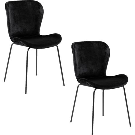 Lot de 2 chaises confortables en velours et métal LEONCE (1/5)