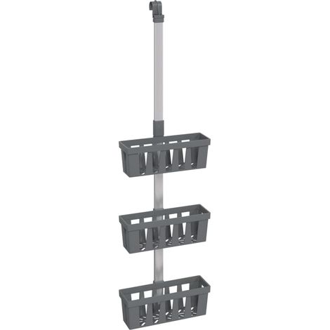 Maison Exclusive - Ripiani Pensili da Doccia 30x15x(67-105) cm in Alluminio