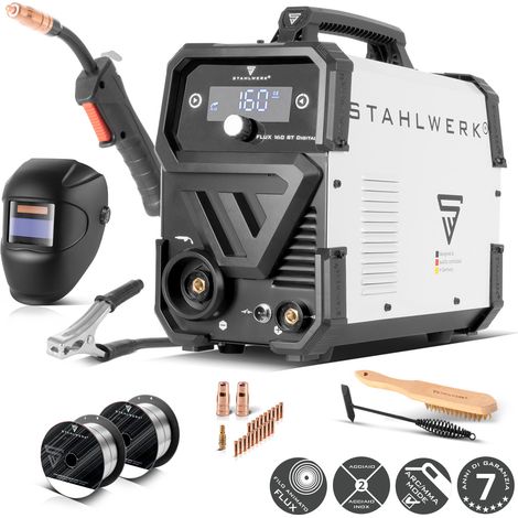 STAHLWERK FLUX 160 ST Saldatrice digitale con attrezzatura completa da 160 A