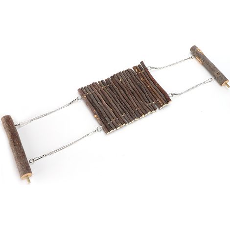 Hamac d'été pour animaux de compagnie, balançoire suspendue en bois de pommier, jouet pour cage, barre de maintien pour lapin, hamster, chinchilla (1/5)