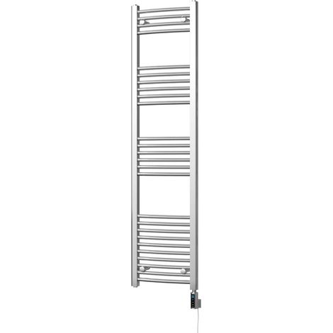 Zennor - Chrome Electric Towel Rail H1600mm x W400mm Curved 300w Thermostatic WIFI (1/3)