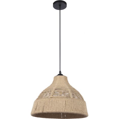 Fabrilamp Lámpara colgante con pantalla de cuerda Yute (1/2)