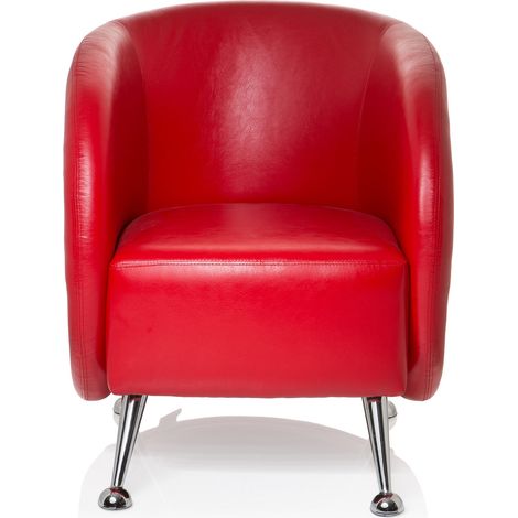 [NEUWERTIG] Hjh Office Loungesessel Clubsessel St. Lucia Kunstleder Rot Sessel Möbel Stuhl B-Ware (1/2)