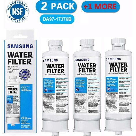 Coocheer – Lot de 3 filtres à eau de rechange pour réfrigérateur Samsung – Charbon de noix de coco 100% naturel – Installation sans outil – Eau pure