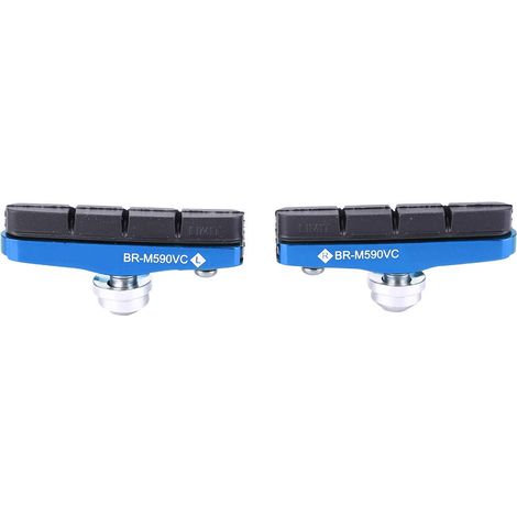 Mi.Xim 1 Paire Patins de Frein pour VTT et Vélo de Route avec Blocs Caoutchouc et Collier Serrage (Bleu) (1/5)