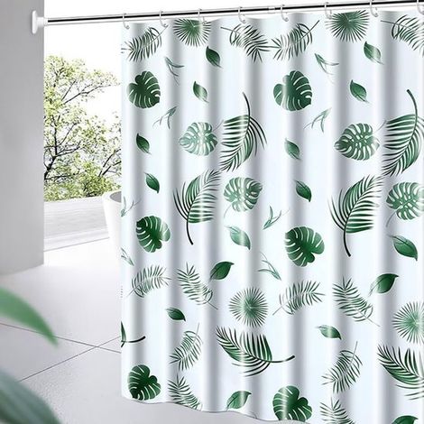 Rideau de douche - 200 x 220 cm - Motif étoiles de mer - Anneaux et crochets métalliques inclus - Imperméable et antibactérien - Matière PEVA - Extra long (1/5)
