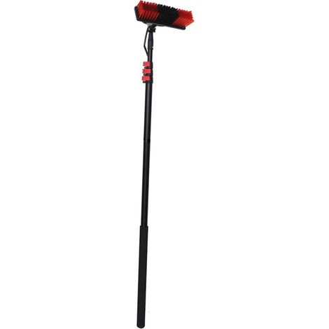 Phoenix – Perche télescopique de nettoyage 6m – Tuyau de passage d'eau pour nettoyage efficace – 2 brosses pour surfaces variées