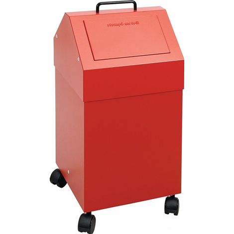 Wertstoffsammler 45l H710xB330xT310mm feuerrot fahrbar STUMPF