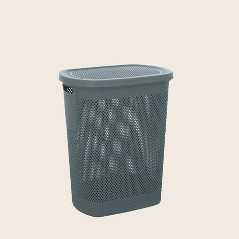 Exagonshop Cesto portabiancheria in plastica blu