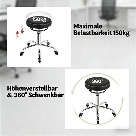 Fauteuil de bureau pivotant, chaise ergonomique mobile, siège de salon pour coiffeur, fauteuil de massage, tabouret de bar (avec chaises de bureau uniquement) (1/5)