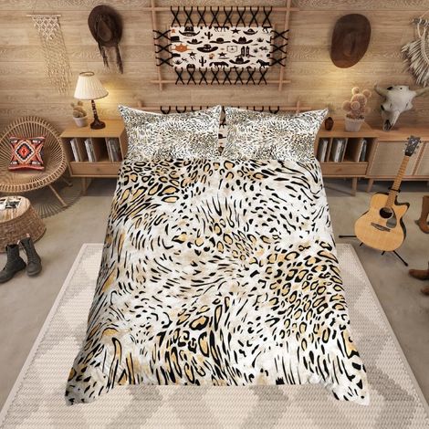 léopard avec Housse de Couette pour Enfants,Garons et Filles,Animal Sauvage,Style guépard,Super King (1/5)