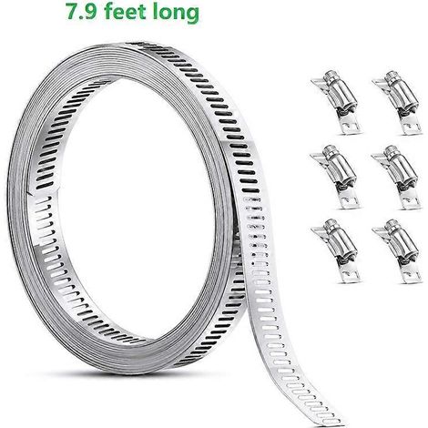 Système de colliers de serrage DIY en acier inoxydable 304, colliers de serrage à vis sans fin, larges raccords pour tuyaux de 2,4 à 5 m, pour conduits de ventilation, montage sur poteau, livraison di