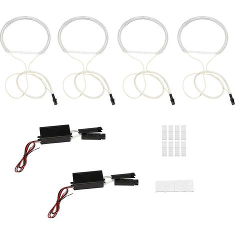 Set mit 4 weißen CCFL-LED-Angel-Eyes-Scheinwerfern mit Halo-Ring, Tagfahrlicht und Blinkern. CCFL-Scheinwerferlampe (1/5)