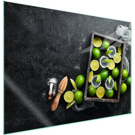 Plaque de protection en verre pour poêle 70x52 Fruits (1/5)