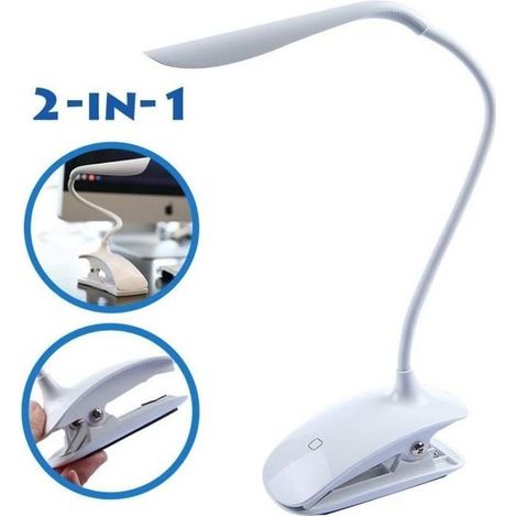 Lampe de table LED - Marque - Modèle - Flexible et réglable - USB Rechargeable - 3 niveaux de lumière (1/4)