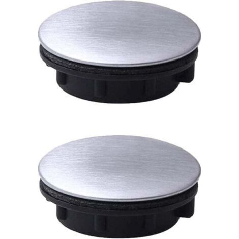 2pcs évier Ruban Trou Couvercle en Acier Inoxydable Robinet Trou Couvercle évier Trou Plaque Bouchon Bouchon obturateur pour Salle de Bain Cuisine (Trou d'installation pour 1.2-1.6in/31-40mm)…