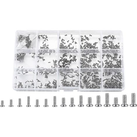 800 Petites Vis pour L'Électronique, Kit de Mini Vis Mécaniques à Tête Cylindrique pour Lunettes, Montres, Horloges, Réparation de Pièces de Rechange (1/5)