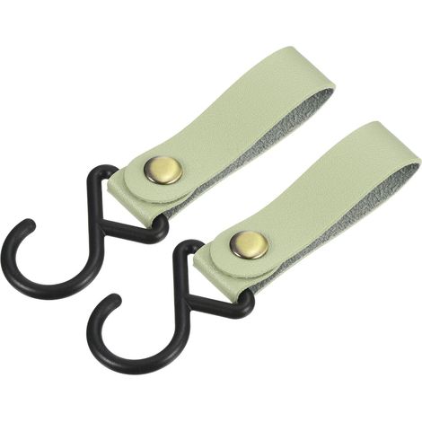 2 Pack PU Leder S Regal Haken pour Camping Aufhänger Plastik Außenzubehör Vert (1/5)