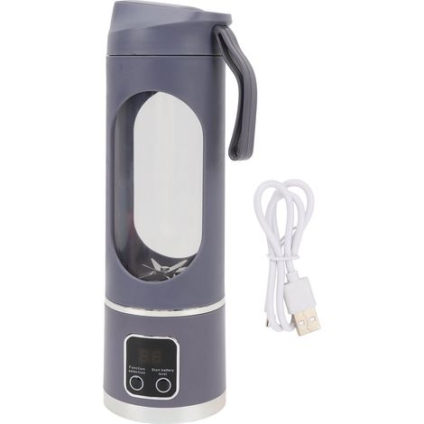 Blender portable rechargeable, gobelet de 450 ml, extracteur de jus pour la maison, gris et violet (1/5)