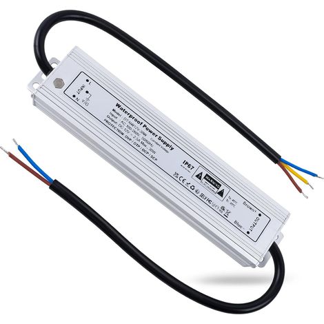 Transformateur 220V 12V 30W Imperméable Alimentation LED Transfo Entrée 100-260V AC Sortie DC 12V 5A LED Driver Tension Constante étanche IP67 Adaptateur Basse Tension pour CCTV Ampoule Led (1/5)