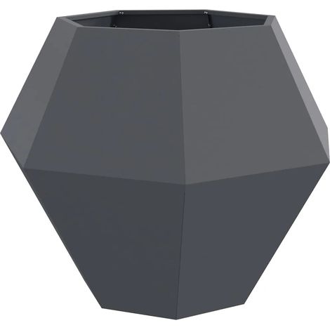 Jardinière rectangulaire extérieure 100 x 100 x 80 cm design adaptable en acier anthracite