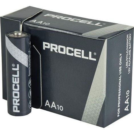 Caja 10 Pilas Duracell LR6 AA Industrial Procell (1/2)