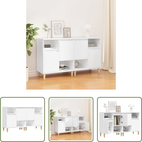 Holzbeine -  Sideboards 2 Stk. Weiß 60x35x70 cm Holzwerkstoff (1/5)