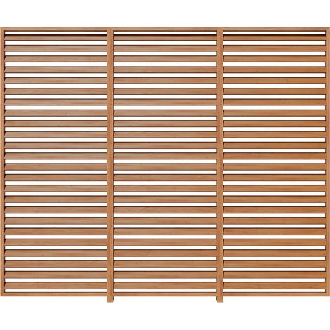 PRIMEYARD 3-teilige Lamellenwand aus Aluminium - statisches Paneel in Holzoptik für Pergola Premium