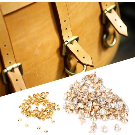 Rivets Cloutés 12mm Strass pour Créations Cuir DIY - Argenté (1/3)