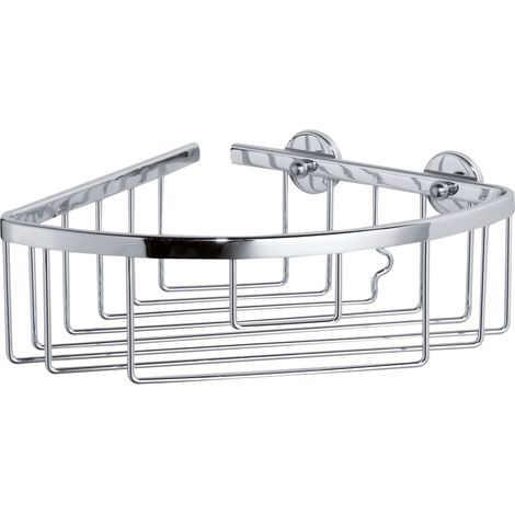 tesa 40200-00000-00 ALUXX Panier de douche d'angle colle chrome (brillant) (1/10)