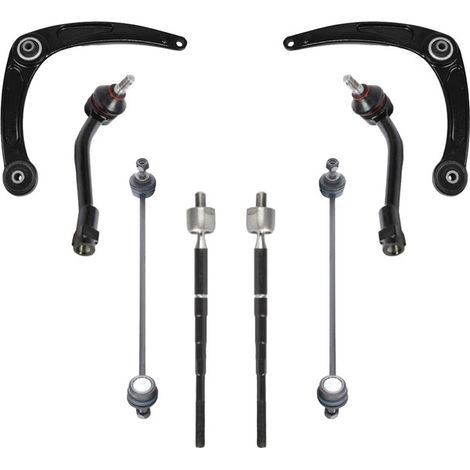 KIT BRACCIO OSCILLANTE 8 PEZZI COMPATIBILE CON PEUGEOT 308 I (4A, 4C) 1.6 Hdi / Kit Sospensione Completo OE/OEM / Bracci Oscillanti + Testine Sterzo / Sostituzione Diretta OEM