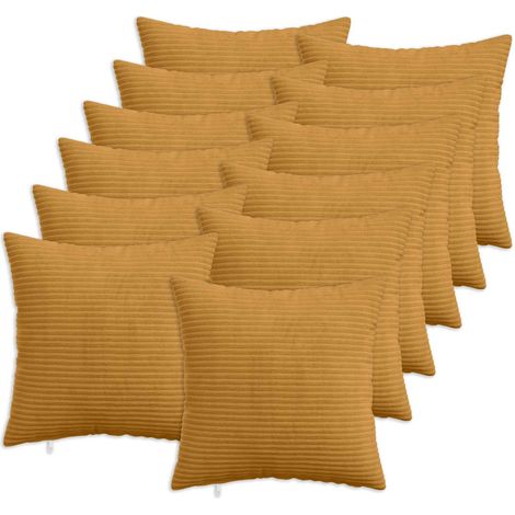 Housse de coussin 12 pcs HEERLEN Jaune 45 x 45 cm – canapé