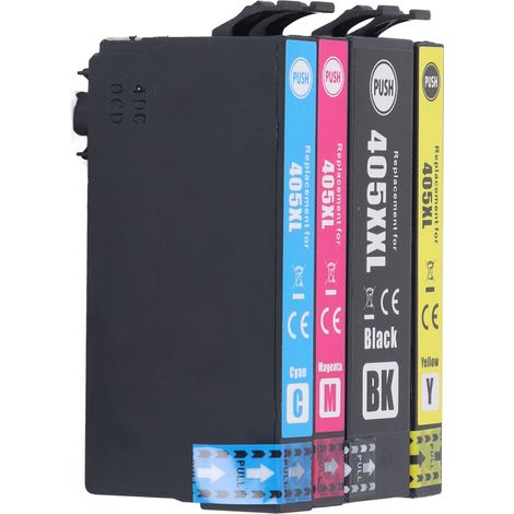 Ensemble de 4 cartouches d'encre noir, jaune et bleu pour imprimante WorkForce Pro WF 3820DWF, impression fluide (1/5)
