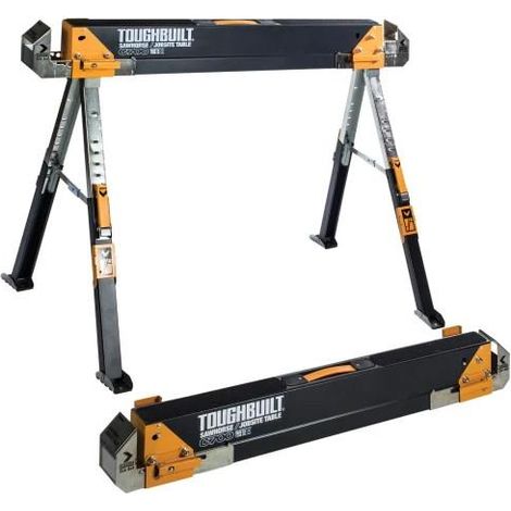 ToughBuilt TOU-C700/2 Saw Horse / Adjustable Jobsite Table - Twin Pack ADD YOUR FREE GIFT BELOW