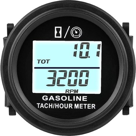 Digital Engine Hour Meter Tachometer, Real Time RPM Record, Backlit Display, Plug-in Design for ZTR Lawn Mower Tractor Generator (1/5)