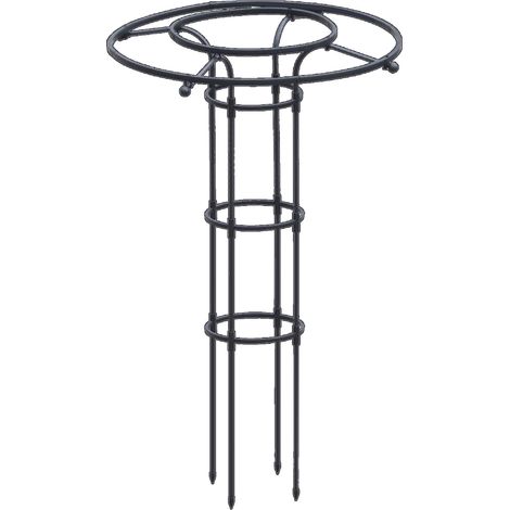 Enrejado con forma de seta para plantas trepadoras y hortalizas – Enrejado vertical de hierro negro con diseño apilable y decorativo – Altura total 120 cm, construcción robusta y resistente a la corro (1/5)