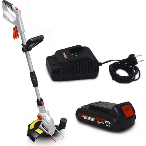 Coupe bordures à batterie 20V - X-Performer XPCB20LI-T - Tête de coupe 5 positions + Batterie 2 Ah et chargeur