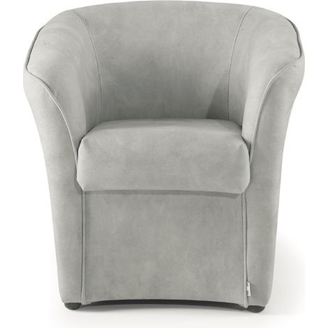 Poltrona VALENTINA in tessuto NABUK GRIGIO (1/3)