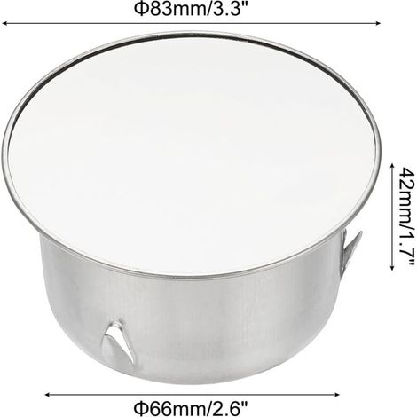 Bouchon pour Tuyau de Poêle, Cache-trou de cheminée, Cache Tuyau, Couvercle De Trou De Cheminée,Bouchon Cheminée Perforé en Acier Inoxydable Ø 83 mm Profondeur 42mm, argent (1/4)